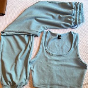 SHEIN matching crop top and drawstring pant sent